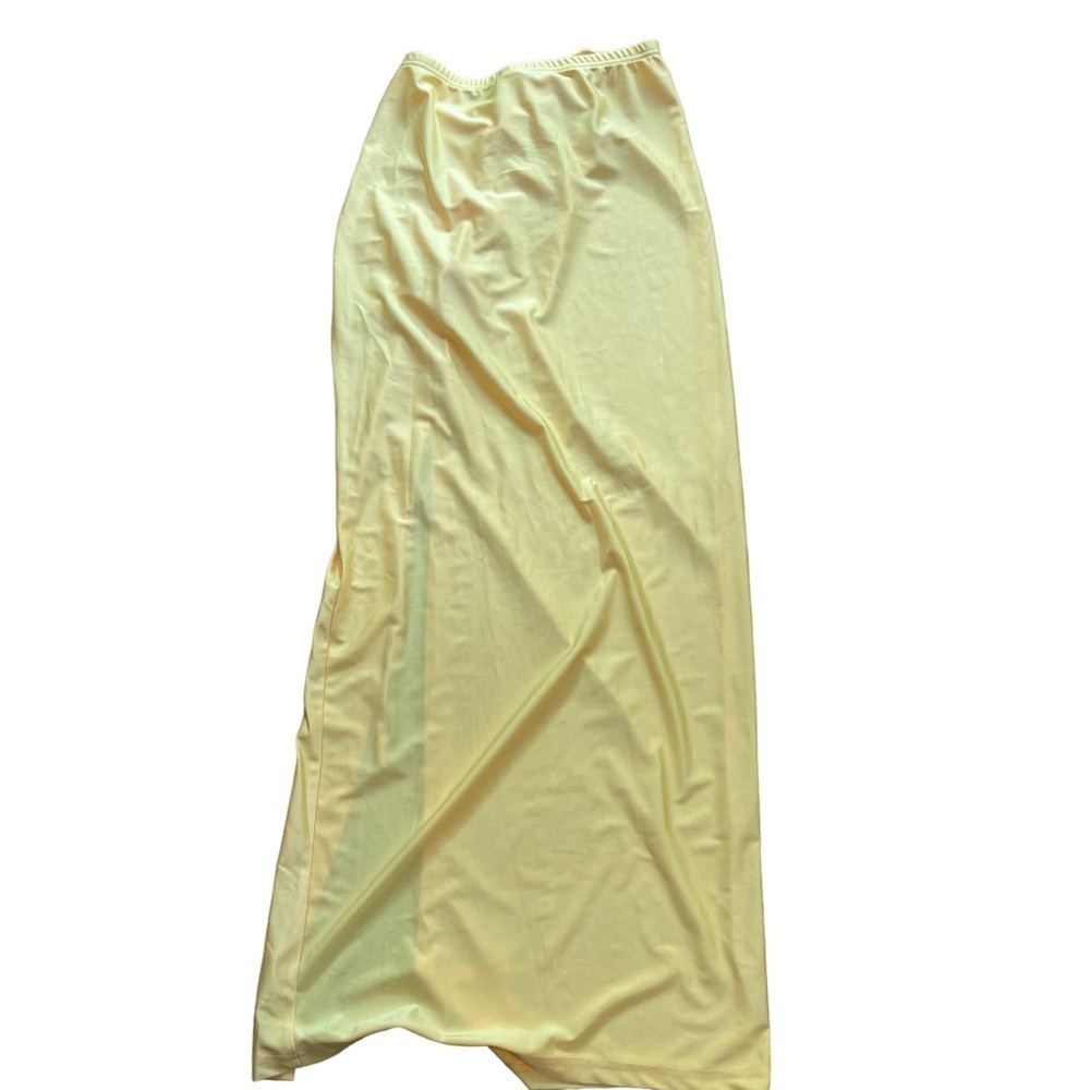 5 For $50🔥 Yellow Ruched Tie Maxi Swim Skirt Cover Up - Picture 5 of 9